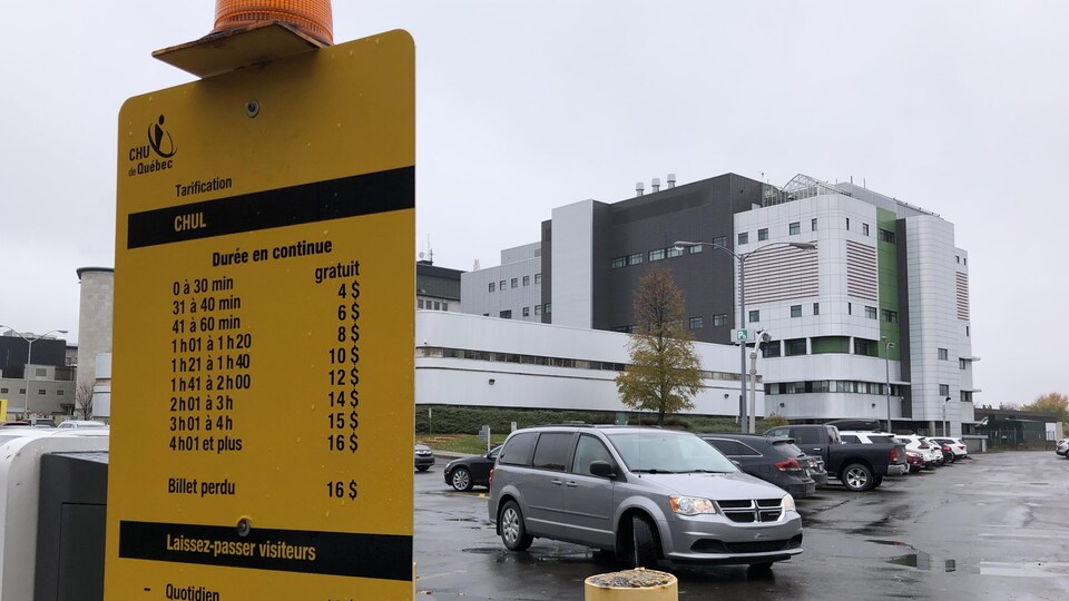 La tarification de l'hôpital du CHU de Québec.