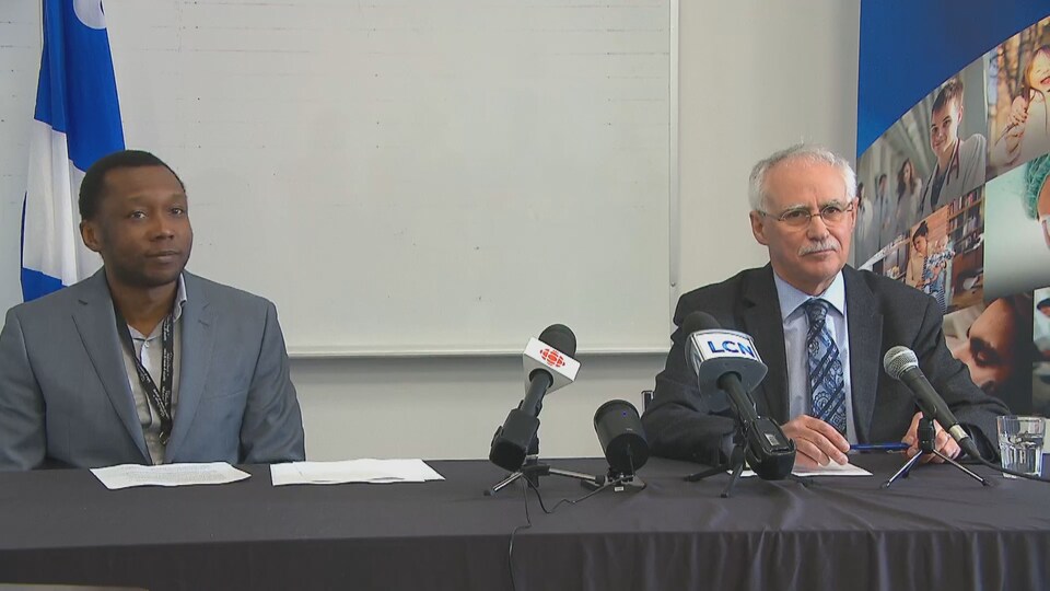 Le Dr Jean-François Betala Belinga et le Dr Donald Aubin.