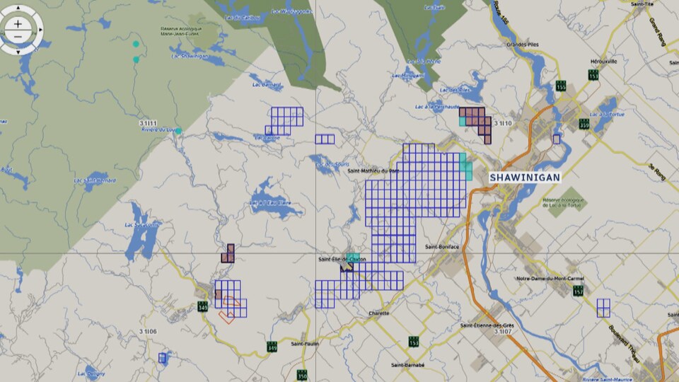 Une carte des claims miniers