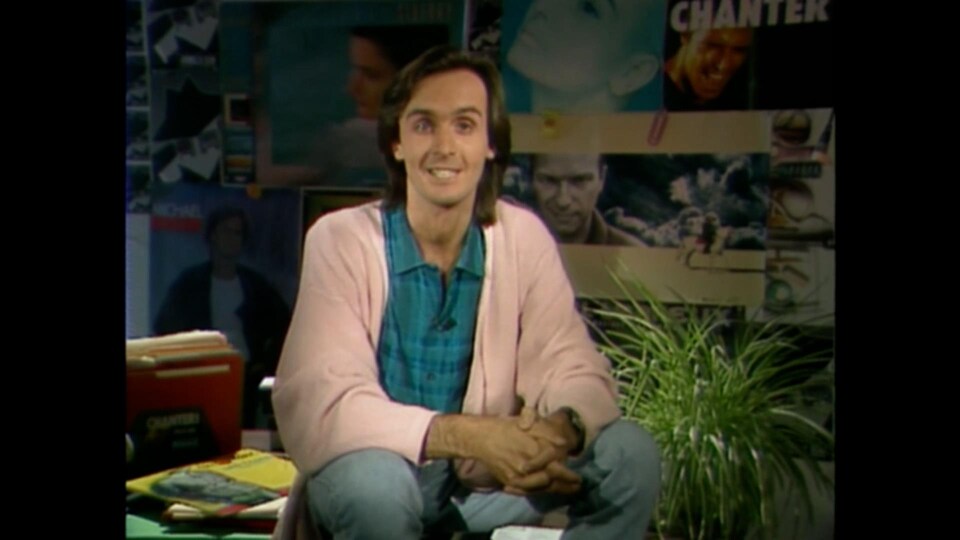 Claude Deschênes sur le plateau de l'émission Vidéo club