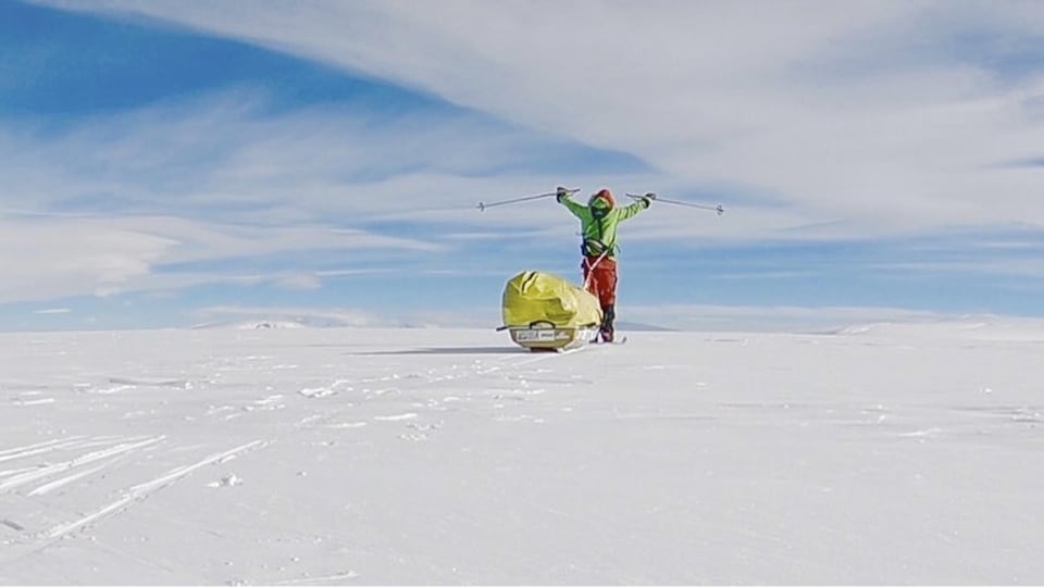 Colin O'Brady de Portland (Oregon), lors d'un voyage en Antarctique le mercredi 26 décembre 2018.