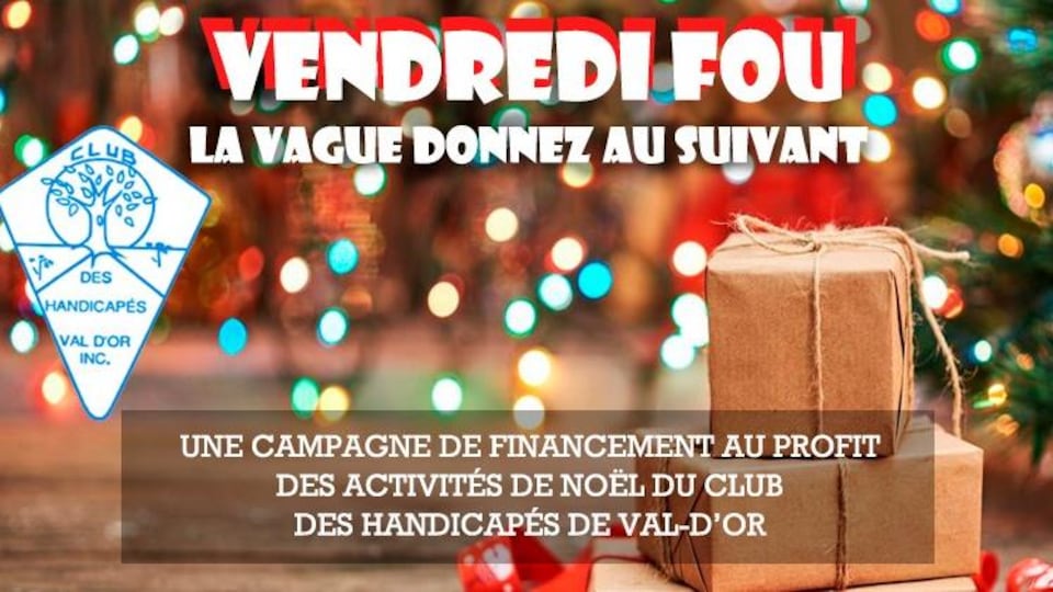 Une affiche promotionnelle du Vendredi Fou la vague donnez au suivant.