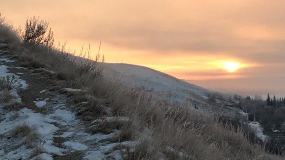 La colline Lebret au coucher du soleil.