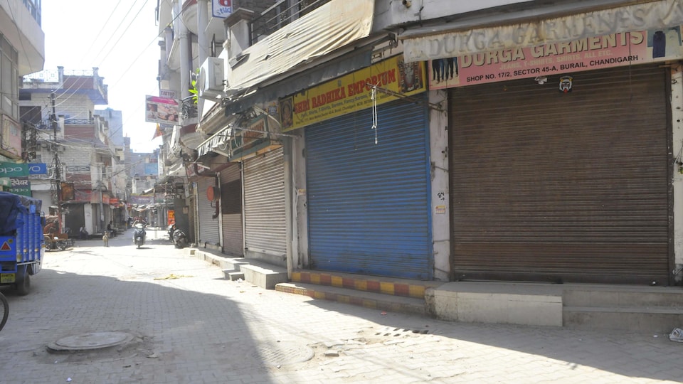 Des magasins fermés en Inde.