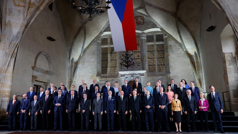 Une photo de groupe des dirigeants européens.