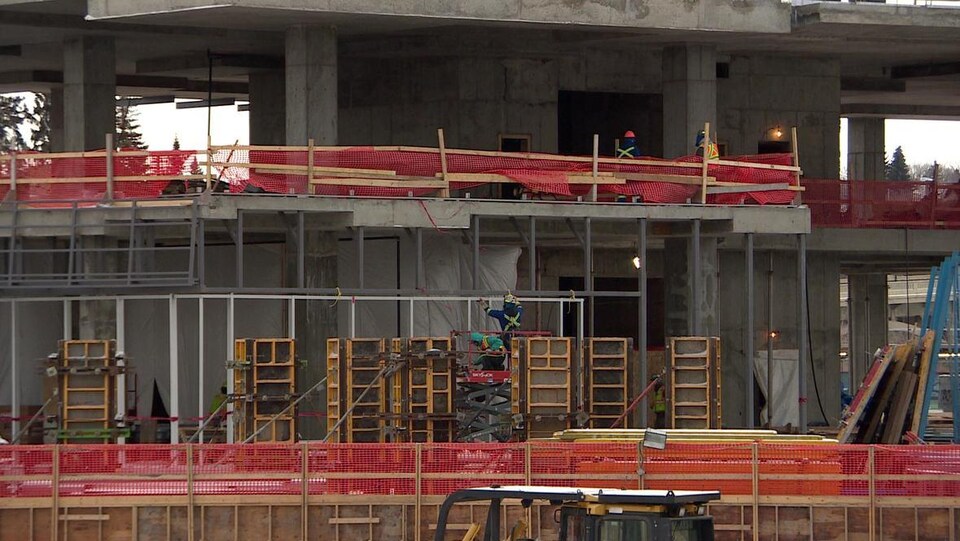 Un chantier de construction à Saskatoon.
