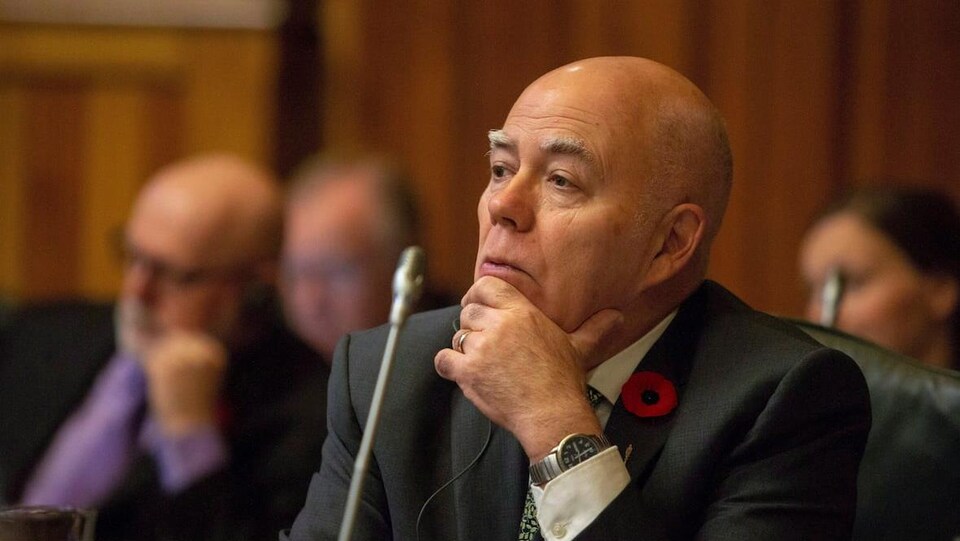 David Coon siégeant dans l'Assemblée législative