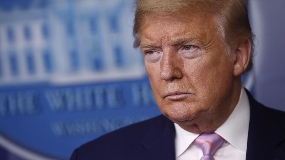 Le président américain Donald Trump en gros plan.