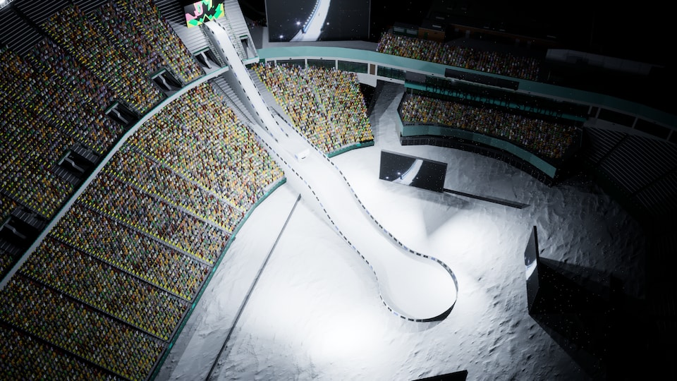 Maquette du grand saut qui sera construit au stade Commonwealth d'Edmonton pour la première Coupe du monde BIG AIR.