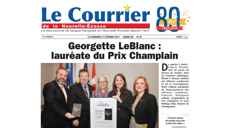 Une édition du Courrier de la Nouvelle-Écosse