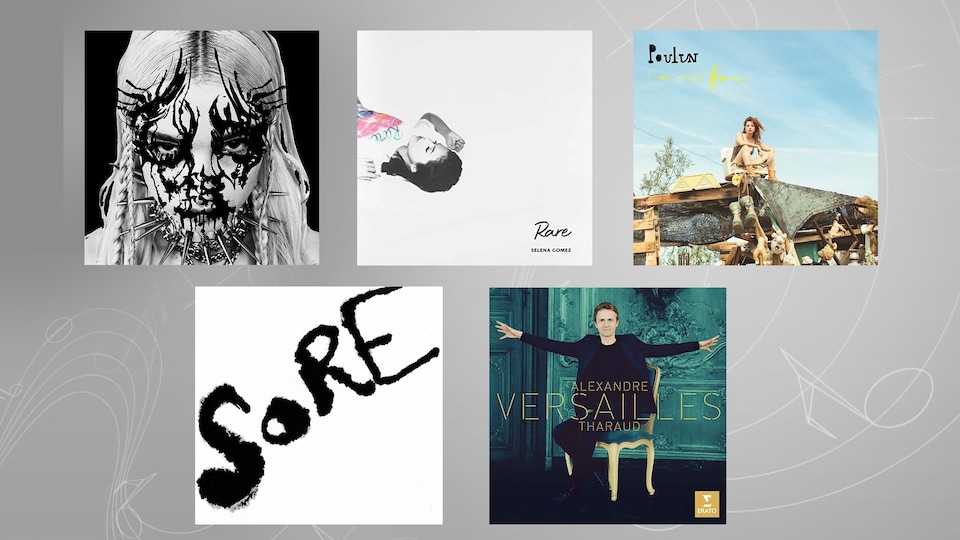 Montage des cinq albums suggérés cette semaine.