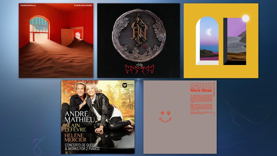 Montage des 5 albums suggérés cette semaine.