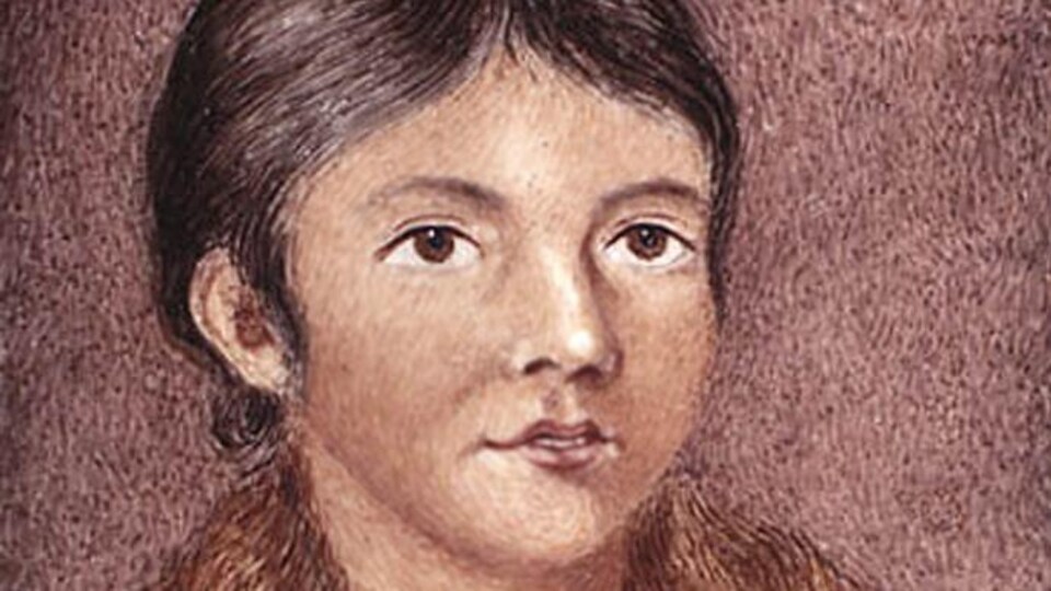 Miniature sur ivoire, à l’aquarelle. Portrait de Demasduit (Mary March), de Lady Henrietta Hamilton, 1819.