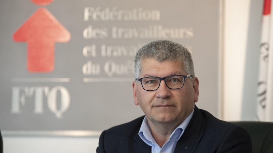 Close-up of FTQ general secretary, Denis Bolduc.