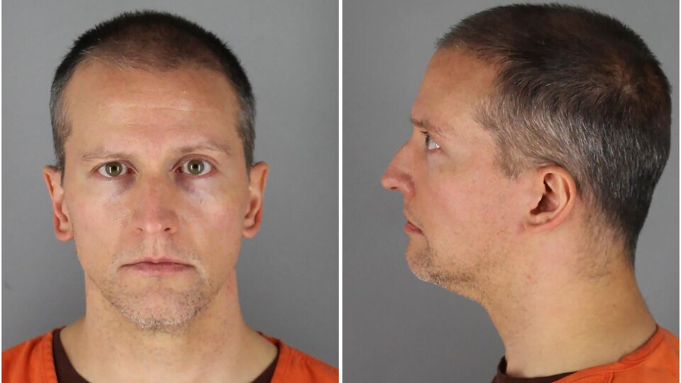 La photo judiciaire de Derek Chauvin, sur laquelle on le voit de face, puis de profil.