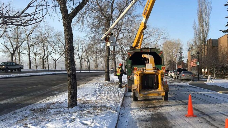 Des travailleurs dans le froid de Calgary