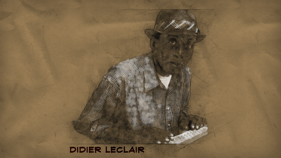Illustration à partir d'une photo de Didier Leclair. Il tape sur un clavier.