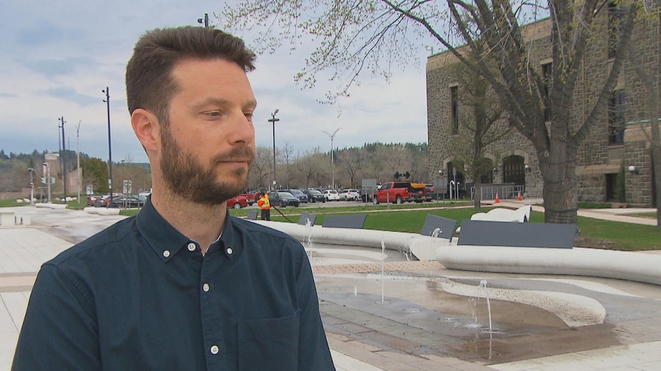 Dominic Arseneau was interviewed near City Hall.