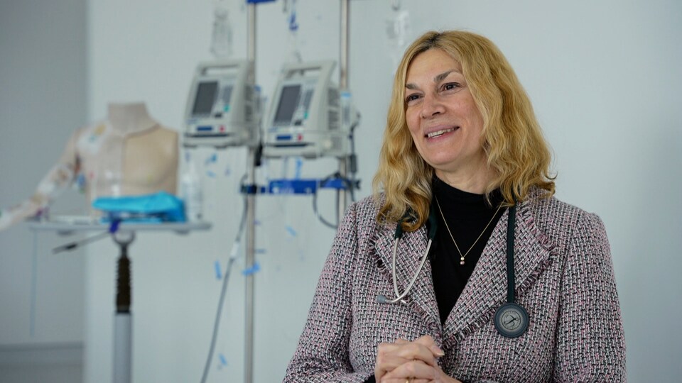 Dr. smiled at the camera. Lacance.