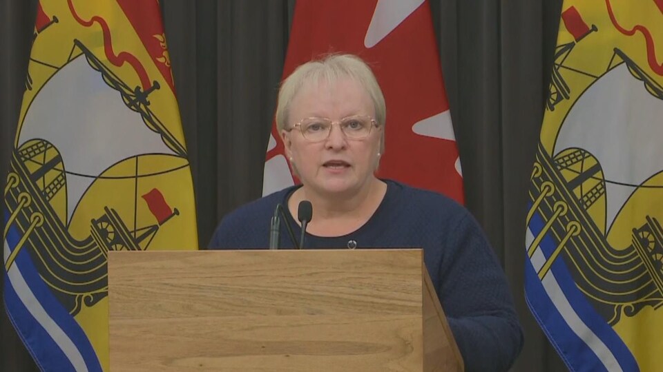 Health Minister Dorothy Shepherd at a press briefing on an unknown neurological disease on October 27, 2021.