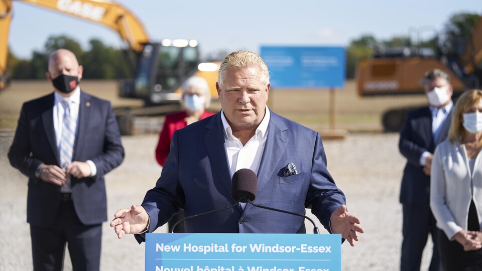 Doug Ford lors d'une annonce dans la région de Windsor-Essex.