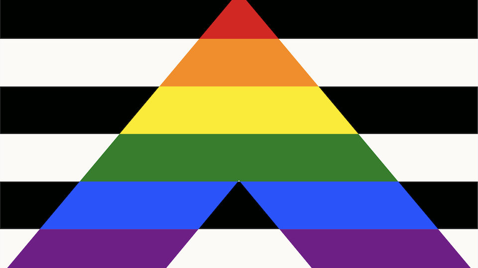 Un drapeau pour exprimer la solidarité avec les membres des communautés LGBTQ+.