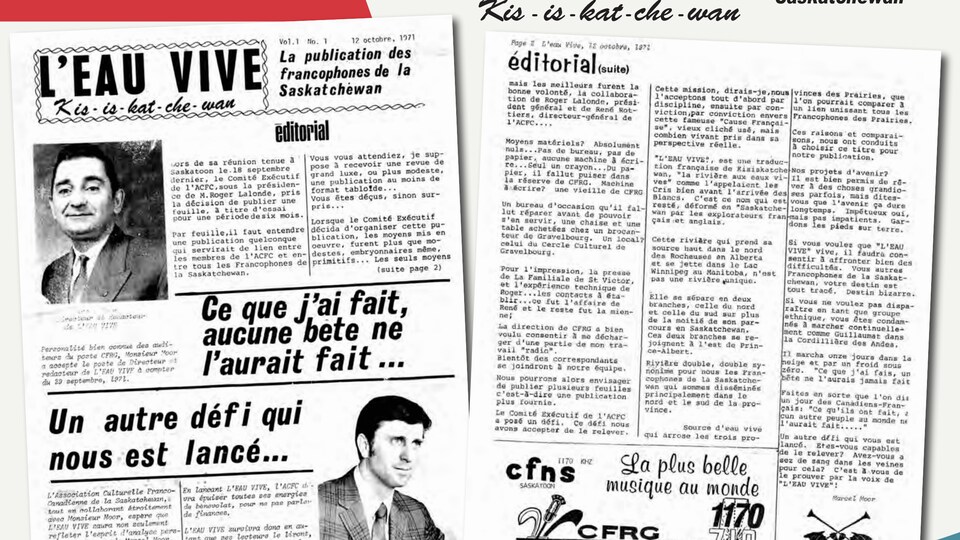 Deux pages extraites du tout premier numéro de l'Eau vive.