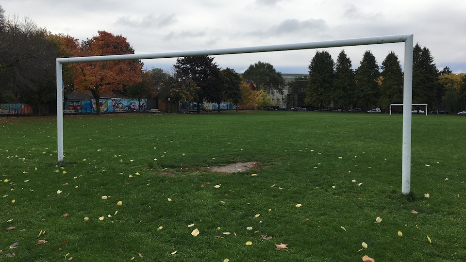 Un but de soccer au parc Felstead.