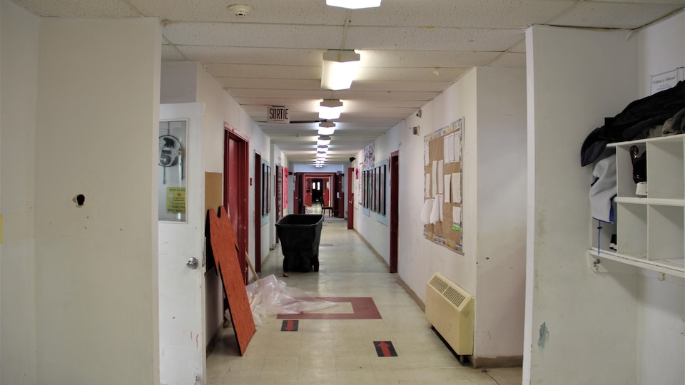 A school hallway.