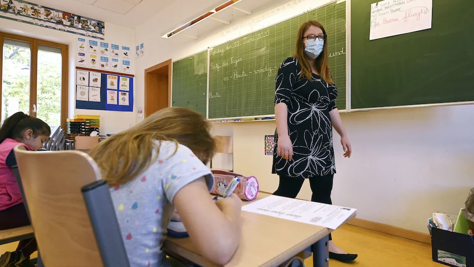 Une salle de classe avec des élèves.