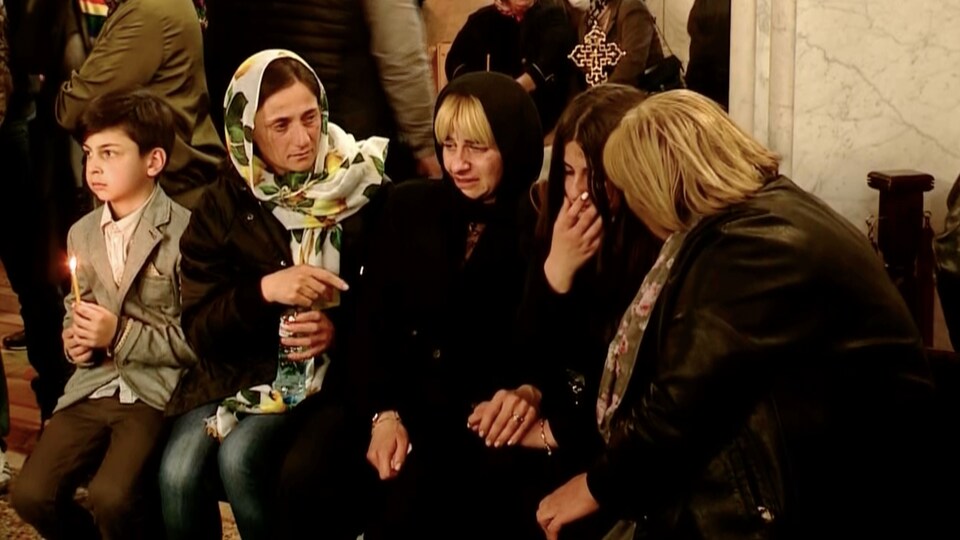 An orphaned family in a church.