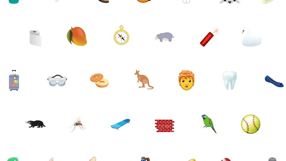 Quelques emojis dispersés sur un fond blanc.