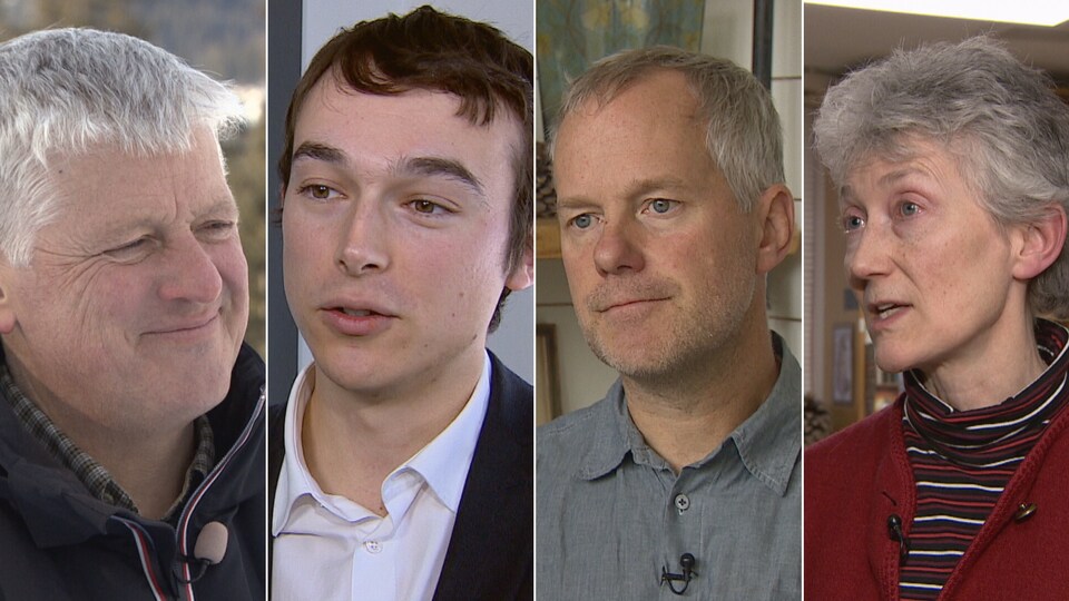 De gauche à droite, les images de : Harvey Locke, Vincent Morales, Joe Vipond et Carolyn Campbell.
