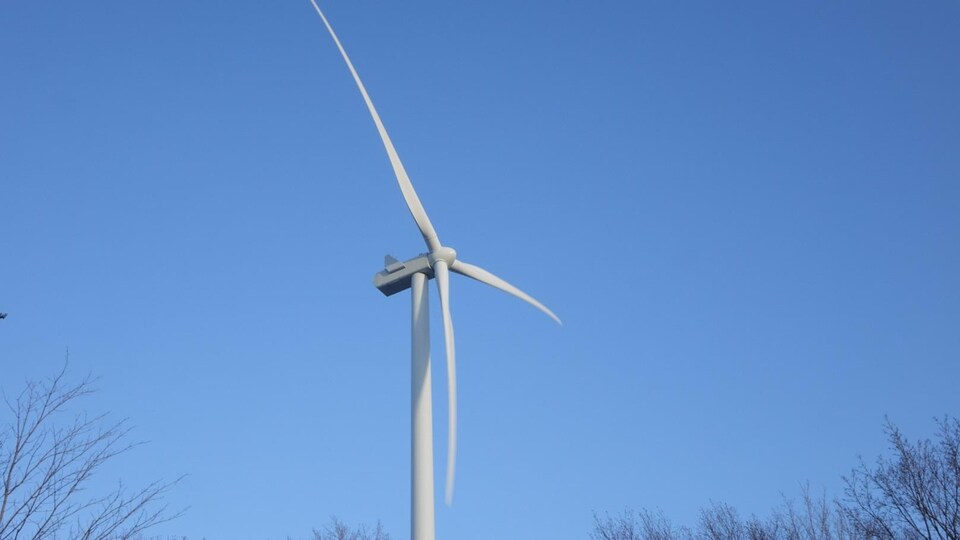 Les pales d'une éolienne.