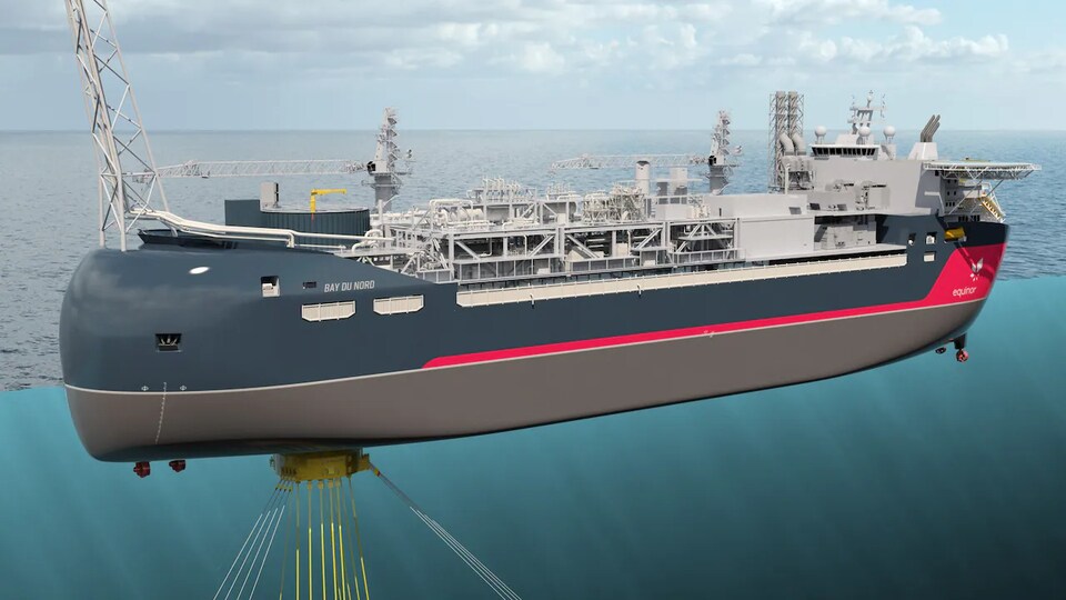 Illustration de l'unité flottante de production, de stockage et de déchargement qui sera utilisée à Bay du Nord.