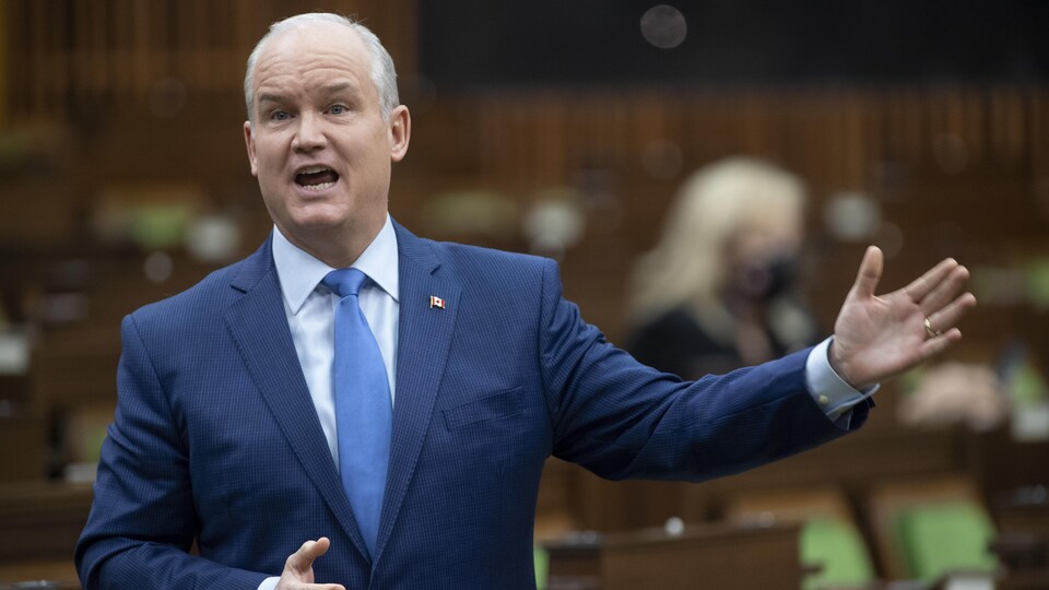 Erin O'Toole pose une question à la Chambre des communes.