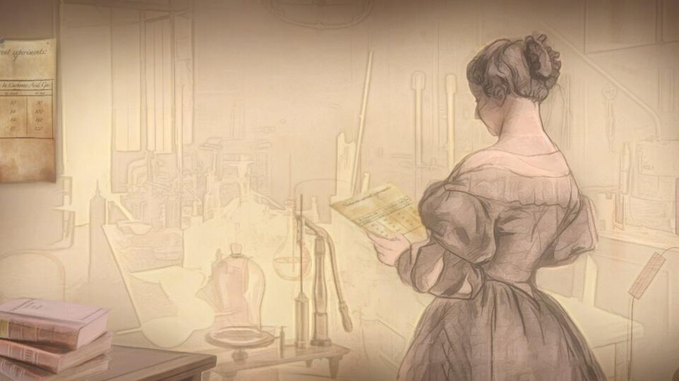 Eunice Foote dans son laboratoire.