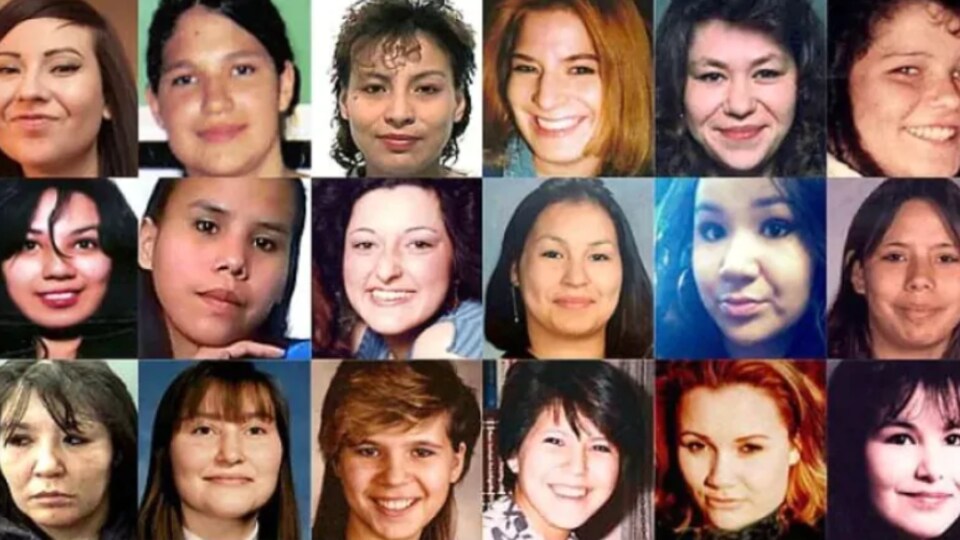 Visages de femmes autochtones disparues ou assassinées au Canada.