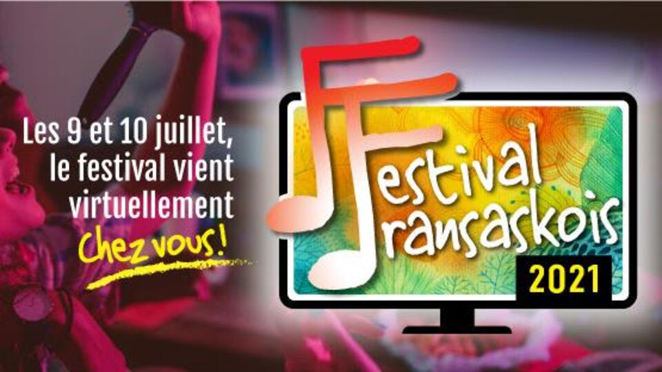 Image du Festival fransaskois qui indique que le festival se tiendra de manière virtuelle.
