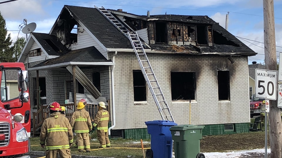 La maison incendiée à Saint-Siméon.