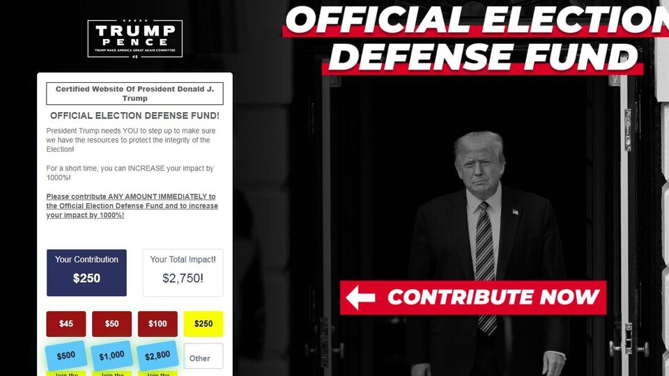 Image tirée du site web du président Donald Trump. 