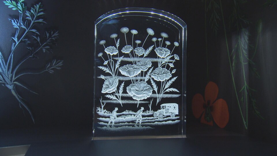 Une partie de l'exposition Fleurs d'armes