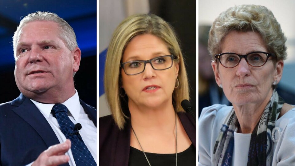 Photo des trois principaux candidats de la campagne.