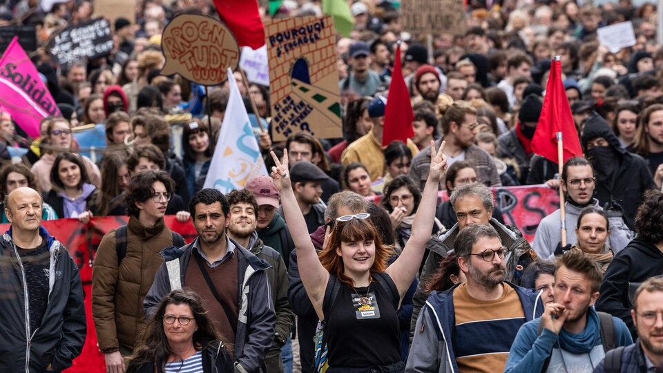 Manifestation à Dijon, dans l'est de la France, le 23 mars 2023.