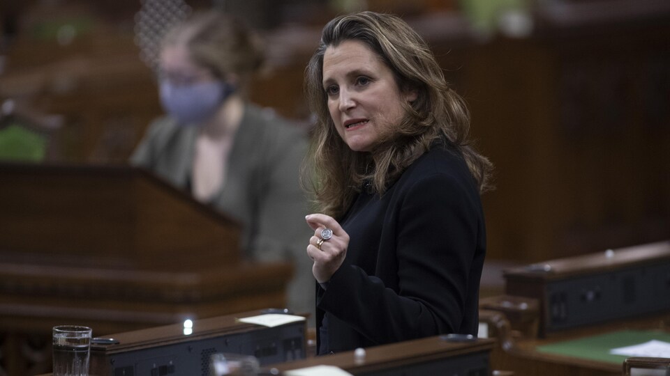 La ministre fédérale des Finances, Chrystia Freeland.