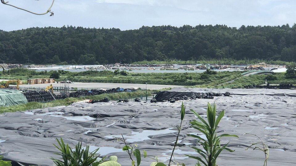 Le centre d'enfouissement du ministère de l'environnement japonais à Okuma, près de la centrale nucléaire de Fukushima.