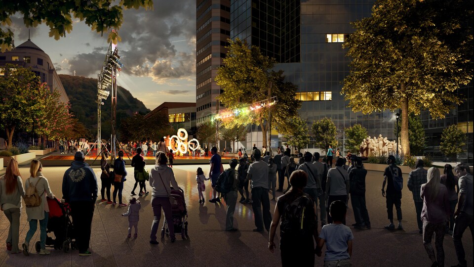 La future place McGill College imaginée par l'administration Plante