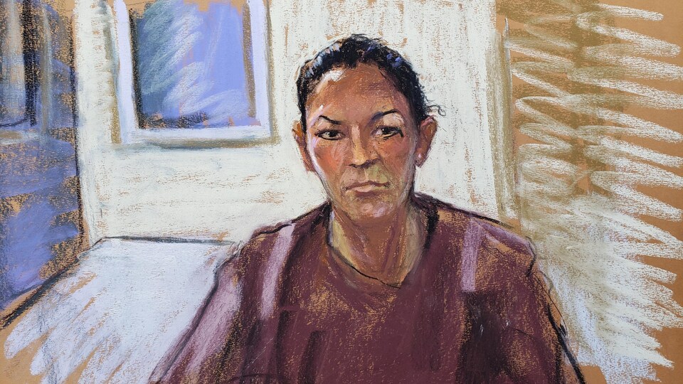 Un croquis d'audience de Ghislaine Maxwell