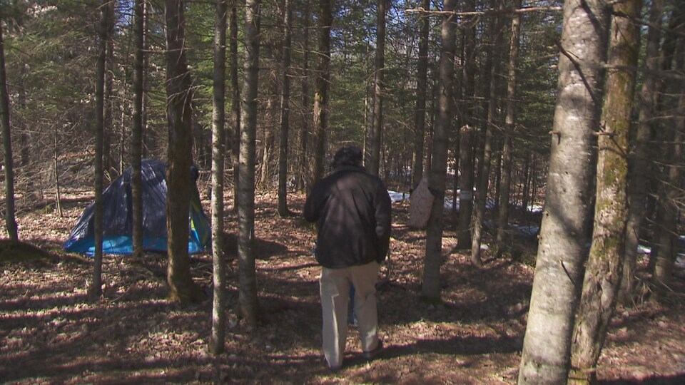 A homeless man from behind.