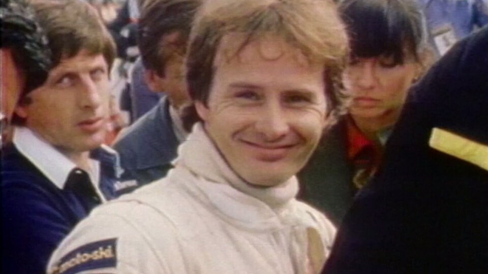 Visage souriant de Gilles Villeneuve.